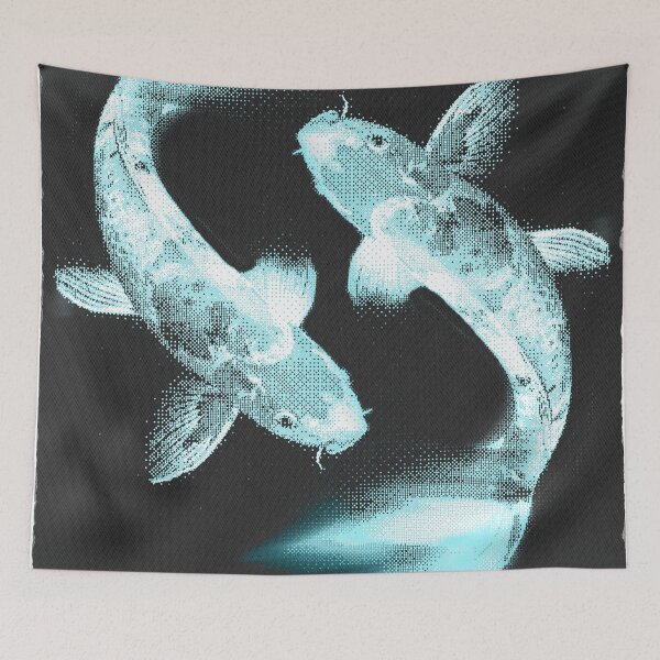 Item preview, Koi Carp Light Blue Motion Blur – Glitch Pixel Art designed and sold by judepsd.