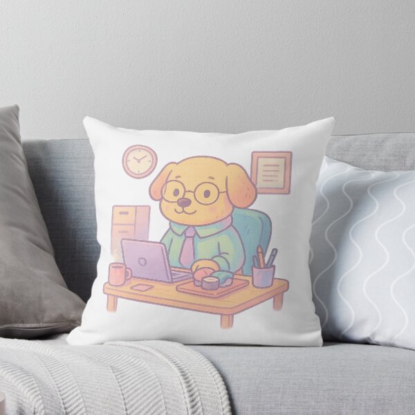 Item preview, Office Dog – Cute Pastel Illustration of Working Puppy I Whimsical Creature Collection designed and sold by Domci.