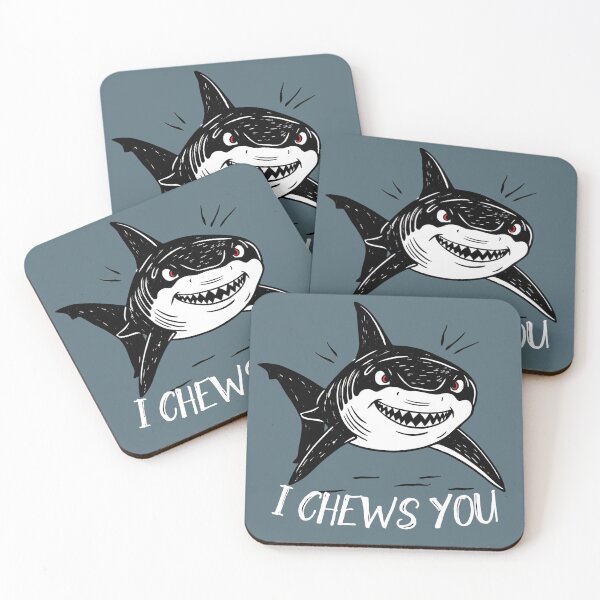 Item preview, Funny Shark I Chews You Hand Drawn Doodle  designed and sold by TackyTime.