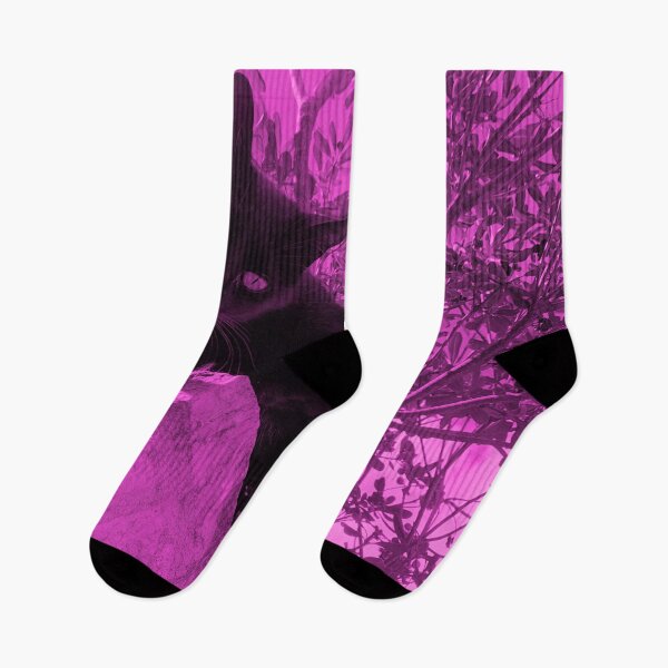 Item preview, Black cat watching from wall, pink edit designed and sold by Dryft7.