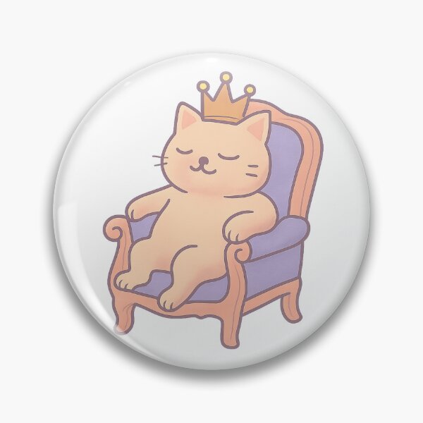 Item preview, Royal Cat on Throne – Cute Pastel Kitty with Crown I Whimsical Creatures Collection designed and sold by Domci.