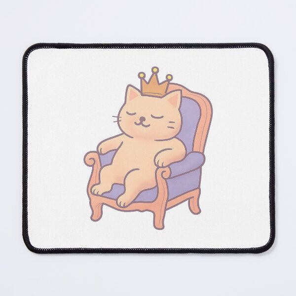 Item preview, Royal Cat on Throne – Cute Pastel Kitty with Crown I Whimsical Creatures Collection designed and sold by Domci.
