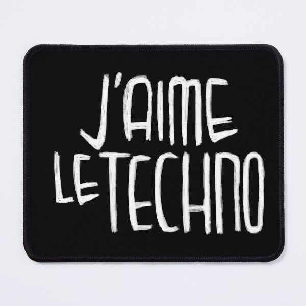 Item preview, Me encanta el techno, la tipografía techno francesa, J'aime le Techno designed and sold by badlydrawnbabe.