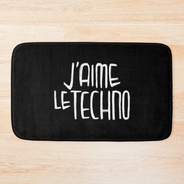 Aperçu de l'œuvre J'aime la Techno, la typographie techno française, J'aime la Techno créée et vendue par badlydrawnbabe.