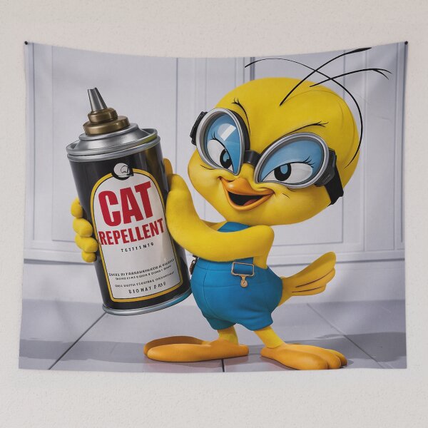 Item preview, Animated Yellow Bird With Cat Repellent  designed and sold by AnimalAirtistry.