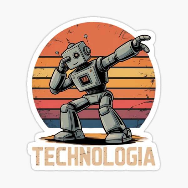 Item preview, Dabbing Robot with Sunset Funny Technologia designed and sold by Sea4Adventures.