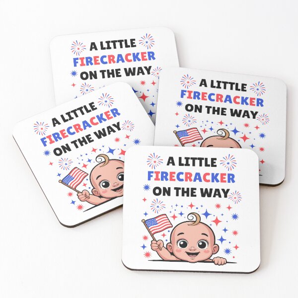 Item preview, A Little Firecracker on the Way USA Pregnancy Announcement designed and sold by Stick-Artistry.