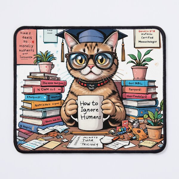 Item preview, Certified Meowchologist – Cat with an Advanced Degree in Sass v2 designed and sold by KriticalDesigns.