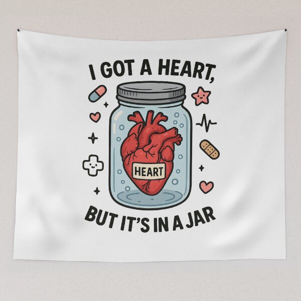 Item preview, I Got a Heart, But It’s in a Jar designed and sold by Uglyandcute.