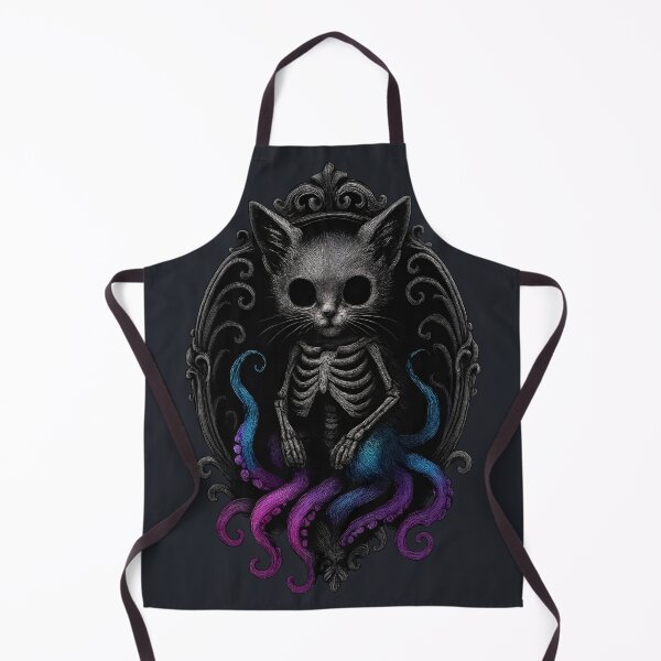 Item preview, Gothic Skeleton Cat with Tentacles – Dark Fantasy Octo-Kitten Art designed and sold by Shoot-The-Moon.