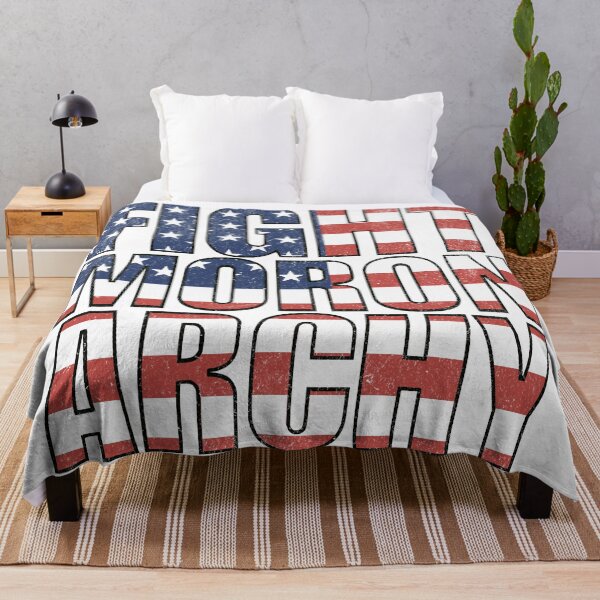 Item preview, Fight Moronarchy – Political protest design with US flag motif for activism, uprising & social criticism designed and sold by VariousGoodies.