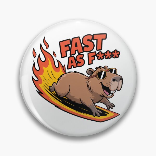 Item preview, Fast As F*** Funny Cool Capybara Art designed and sold by MonkiFlipp.
