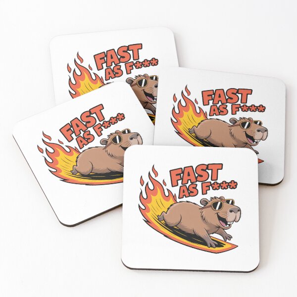 Item preview, Fast As F*** Funny Cool Capybara Art designed and sold by MonkiFlipp.