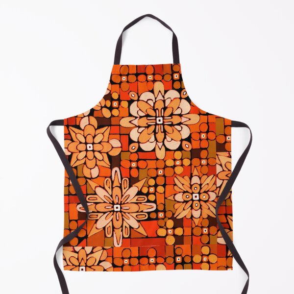 Item preview, Retro tangerine flower patch designed and sold by bekki smith.