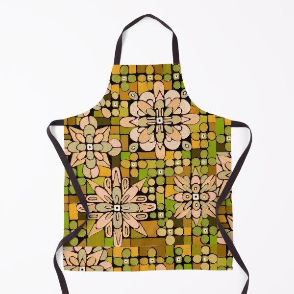 Item preview, Retro olive flower patch designed and sold by bekki smith.