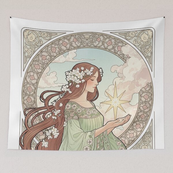 Item preview, Elegarta Design - Art nouveau - Mucha Inspired Art - Make A Wish Girl 2 designed and sold by Mucha-style-art.