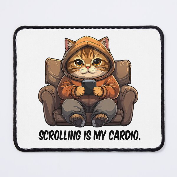 Item preview, Lazy Cat in Hoodie on Couch Holding Phone designed and sold by Tong4130.