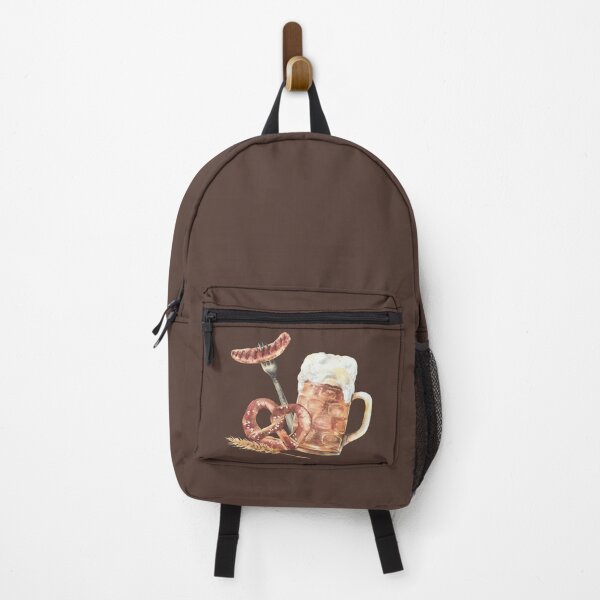 Item preview, Pint of Beer with pretzel, sausage on fork, pike of malt. Oktoberfest Germany clipart designed and sold by BartolArt.