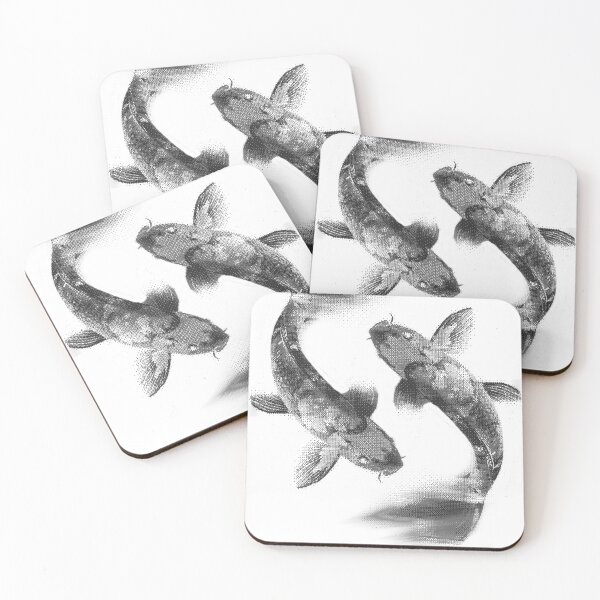 Item preview, Koi Carp Black and white Motion Blur – Glitch Pixel Art designed and sold by judepsd.