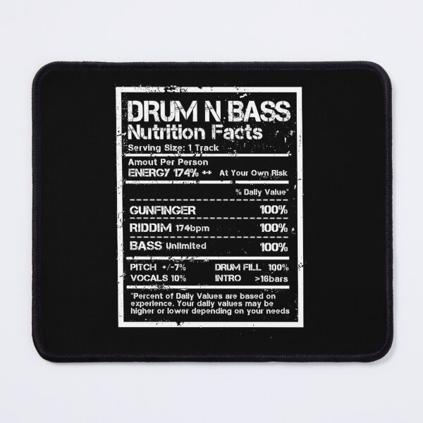 Item preview, The Drum N Bass Nutrition Facts Label ( White Text Edit ) designed and sold by WULFLAND ARTS.