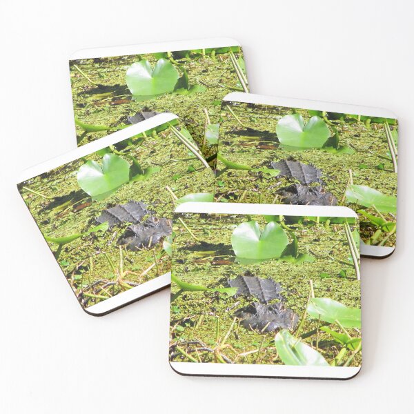 Item preview, Lurking Gator Amid the Marshes Lilypad's Paynes Prairie Artistic Photograph designed and sold by Shannon Sears .