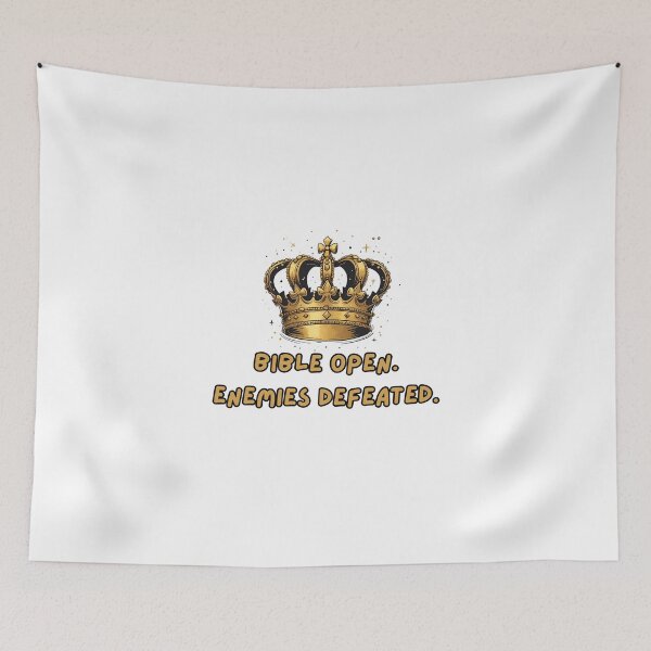 Item preview, Bible Open Enemies Defeated Crown | Christian Faith Warrior Quote designed and sold by The Sticker Cove.
