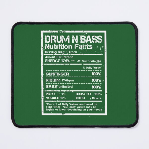 Item preview, Drum N Bass Nutrition Facts Label ( Army Green Edit ) designed and sold by WULFLAND ARTS.
