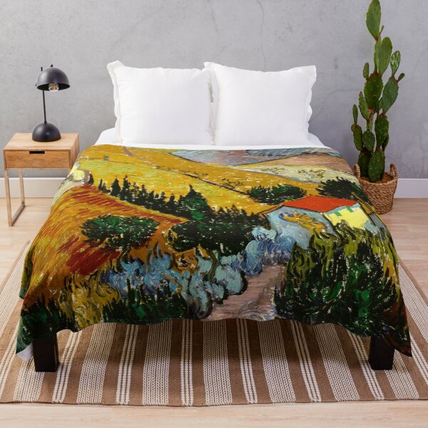 Item preview, Valley with Ploughman Seen from Above by Van Gogh designed and sold by KAI-Studio.