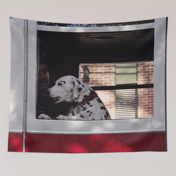 Item preview, Dalmation In Fire Truck designed and sold by Susan Savad.