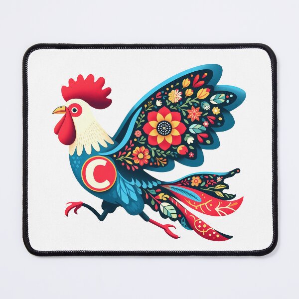 Item preview, Super Hero Rooster - Vibrant Scandinavian Folk Art by heidiannemorris © designed and sold by FOLK ART FUSION by heidiannemorris.