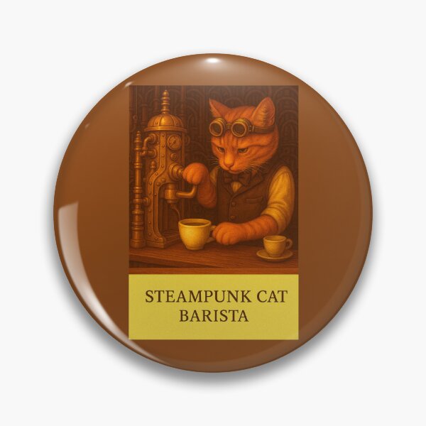 Item preview, Steampunk Cat Barista designed and sold by SIpublishing.