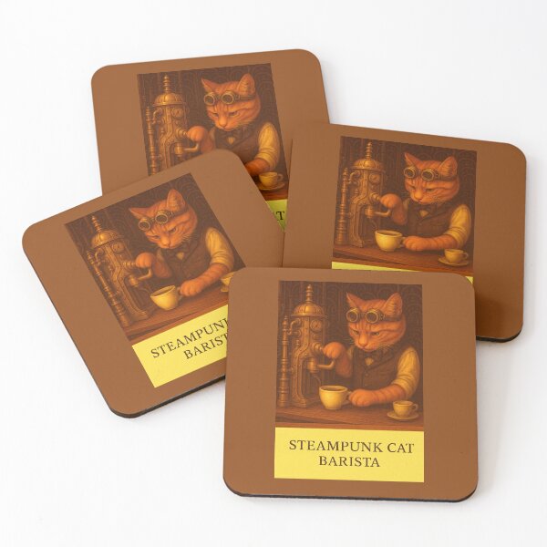 Item preview, Steampunk Cat Barista designed and sold by SIpublishing.