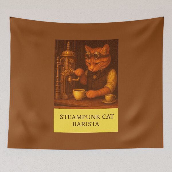 Item preview, Steampunk Cat Barista designed and sold by SIpublishing.