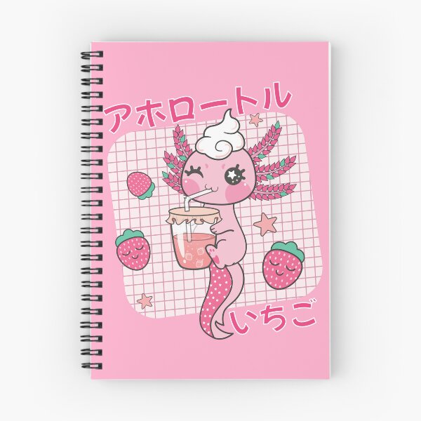 Item preview, Axolotl Drinking Strawberry Smoothie - Pink Axolotl Colour In Japanese Manga Style designed and sold by Abhishek Goldar.