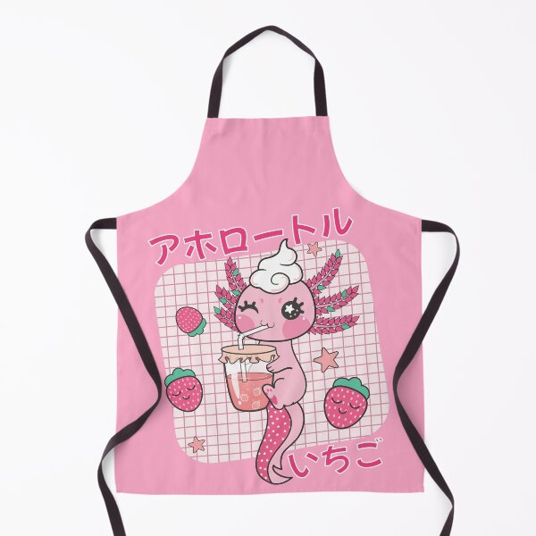 Item preview, Axolotl Drinking Strawberry Smoothie - Pink Axolotl Colour In Japanese Manga Style designed and sold by Abhishek Goldar.