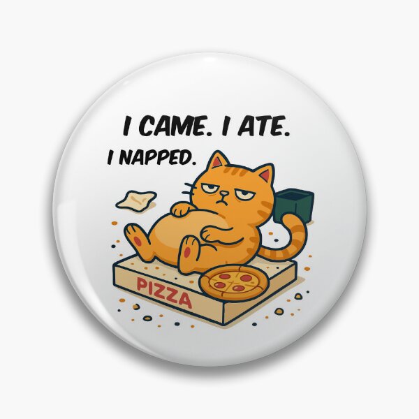Item preview, Sleepy Cat Lying on Pizza Box Cartoon Style designed and sold by Tong4130.