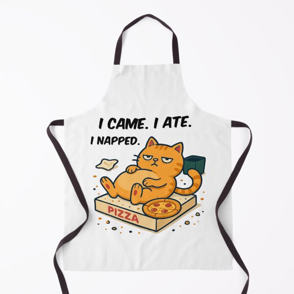 Item preview, Sleepy Cat Lying on Pizza Box Cartoon Style designed and sold by Tong4130.