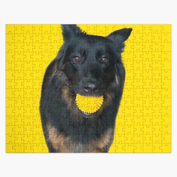 Item preview, Dog with yellow ball, yellow background designed and sold by Dryft7.