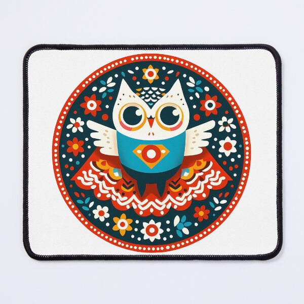 Item preview, Super Hero Owl - Harmonious Scandinavian Folk Art by heidiannemorris © designed and sold by FOLK ART FUSION by heidiannemorris.