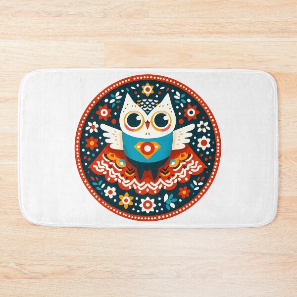 Item preview, Super Hero Owl - Harmonious Scandinavian Folk Art by heidiannemorris © designed and sold by FOLK ART FUSION by heidiannemorris.