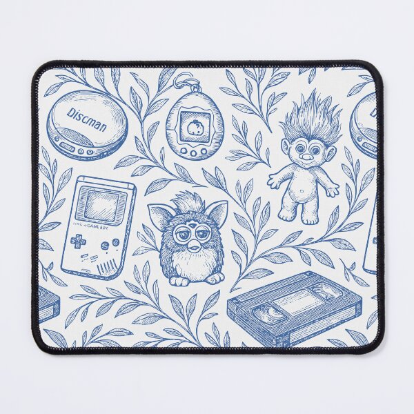 Item preview, Vintage Toile 90s Toys Pattern – Retro Millennial Nostalgia Art designed and sold by PricklyBearArt.