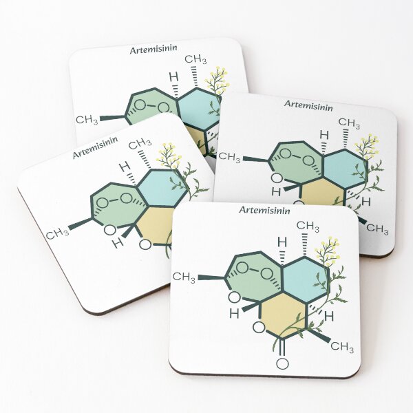 Item preview, Artemisinin Molecule with Artemisia annua Plant – Botanical Science Art designed and sold by TimeLineArtist.