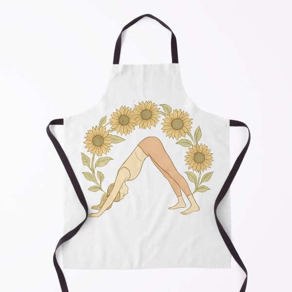 Item preview, Sun Salutation Yoga Pose with Sunflowers – Boho Zen Design designed and sold by Lunari Prints.