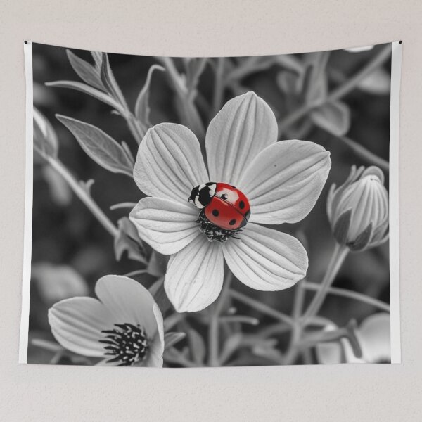 Item preview, Ladybug on Bloom – Selective-Color Botanical Art designed and sold by SmyrnaArtGalery.
