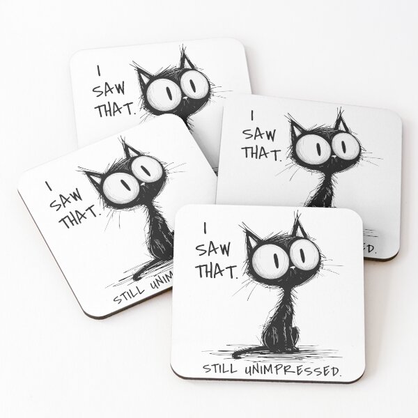 Item preview, I Saw That – Ironic cat design with saying in minimalist dark aesthetic style designed and sold by VariousGoodies.