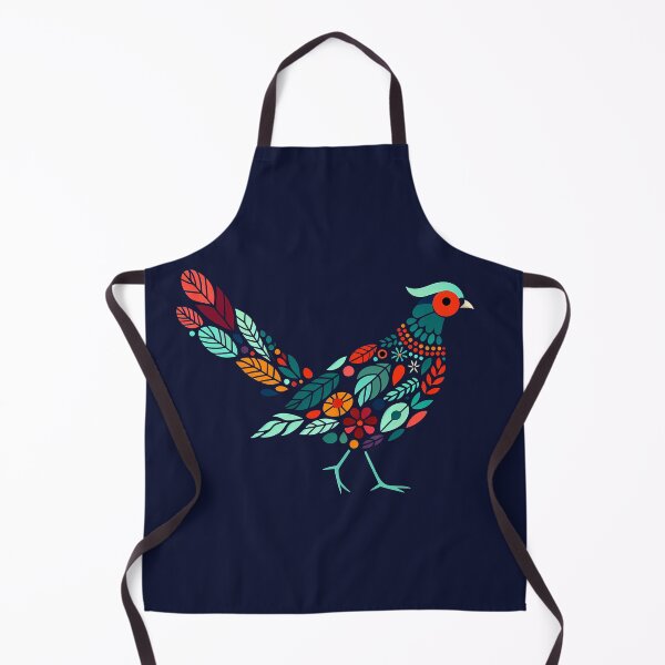 Item preview, Floral Pheasant Delight - Playful Scandinavian Folk Art by heidiannemorris © designed and sold by FOLK ART FUSION by heidiannemorris.