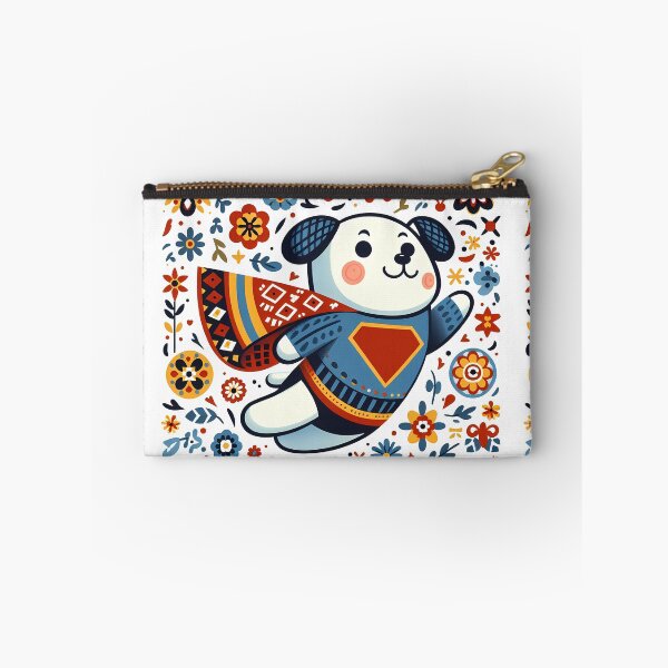 Item preview, Happy Superhero Dog - Playful Scandinavian Folk Art by heidiannemorris © designed and sold by FOLK ART FUSION.