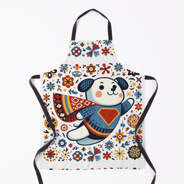 Item preview, Happy Superhero Dog - Playful Scandinavian Folk Art by heidiannemorris © designed and sold by FOLK ART FUSION by heidiannemorris.