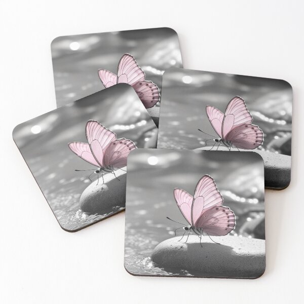 Item preview, Pink Butterfly on Stone Reflection designed and sold by SmyrnaArtGalery.