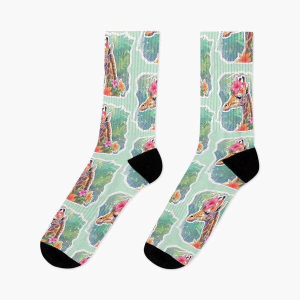 Item preview, A giraffe surrounded by lush green leaves designed and sold by IreneRuya.